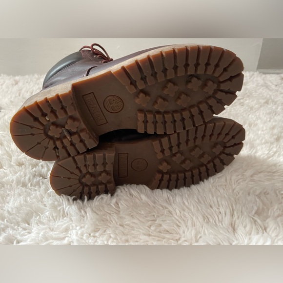 Timberland Burgundy Leather Hiking Boots Size 6 - Picture 9 of 10